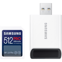 Koop Samsung SDXC PRO Ultimate 512GB 200MB/s + USB lezer - 8806094957433